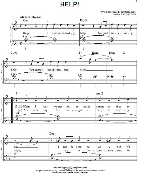 open zoom image for Help! - Easy Piano, New, Main