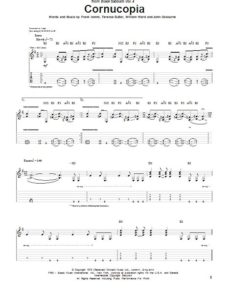 open zoom image for Cornucopia - Guitar TAB, New, Main