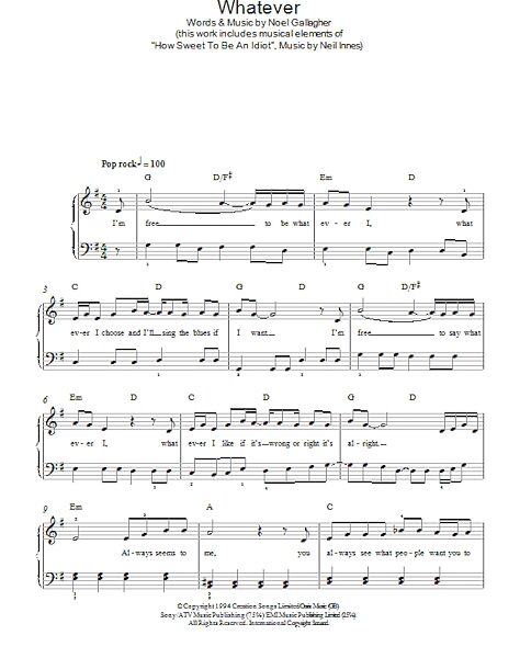 open zoom image for Whatever - Easy Piano, New, Main