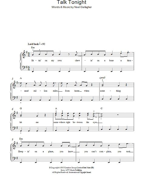 open zoom image for Talk Tonight - Easy Piano, New, Main