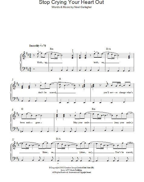 open zoom image for Stop Crying Your Heart Out - Easy Piano, New, Main