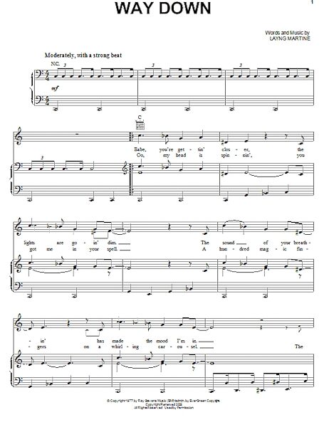 open zoom image for Way Down - Piano/Vocal/Guitar, New, Main