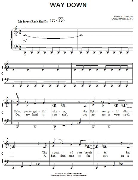 open zoom image for Way Down - Easy Piano, New, Main