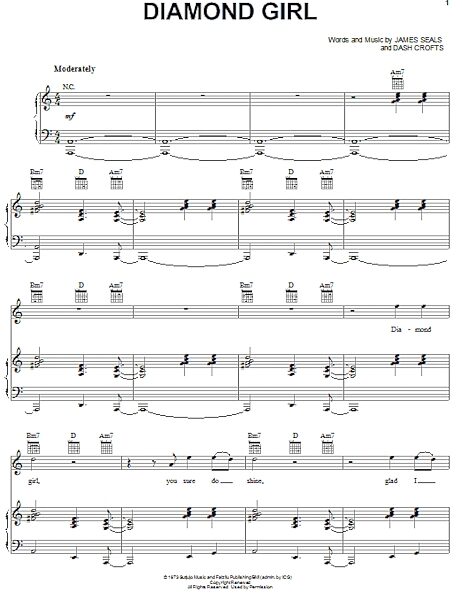 open zoom image for Diamond Girl - Piano/Vocal/Guitar, New, Main
