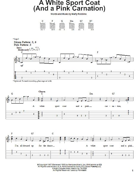 open zoom image for A White Sport Coat (And A Pink Carnation) - Easy Guitar with TAB, New, Main