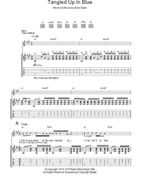 open zoom image for Tangled Up In Blue - Guitar TAB, New, Main