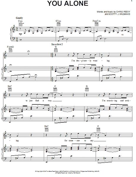 open zoom image for You Alone - Piano/Vocal/Guitar, New, Main
