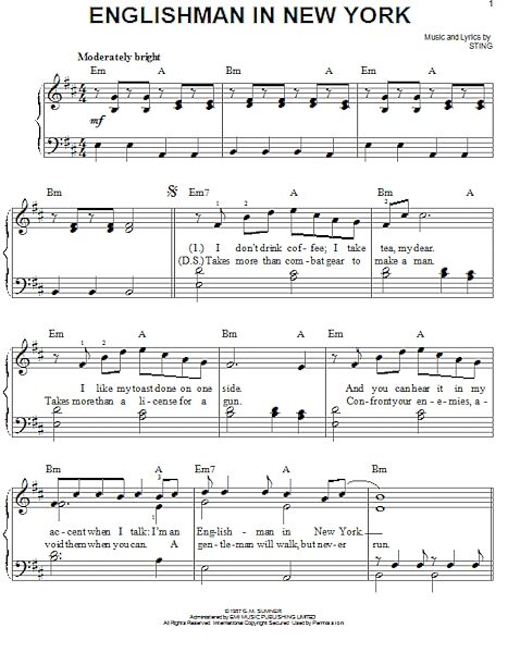 open zoom image for Englishman In New York - Easy Piano, New, Main