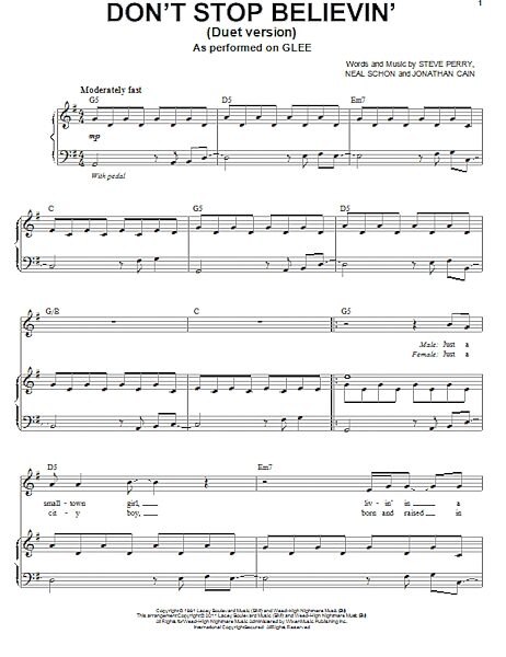 open zoom image for Don't Stop Believin' (Vocal Duet) - Piano Vocal, New, Main