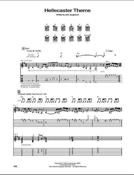 open zoom image for Hellecaster Theme - Guitar TAB, New, Main