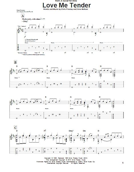 open zoom image for Love Me Tender - Guitar TAB, New, Main