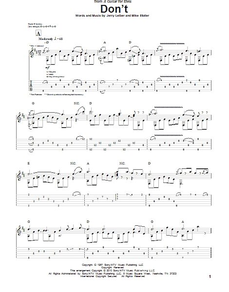 open zoom image for Don't - Guitar TAB, New, Main
