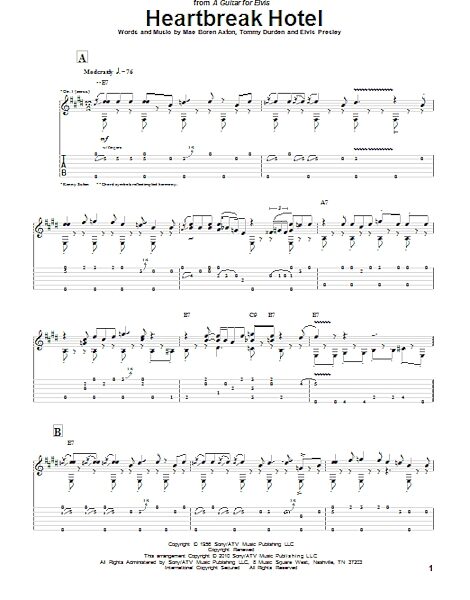 open zoom image for Heartbreak Hotel - Guitar TAB, New, Main