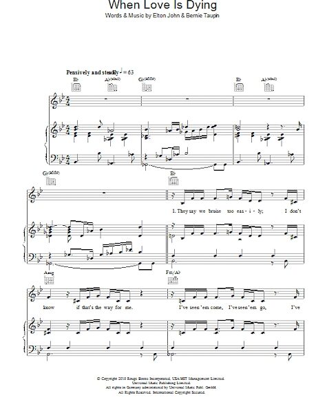 open zoom image for When Love Is Dying - Piano/Vocal/Guitar, New, Main