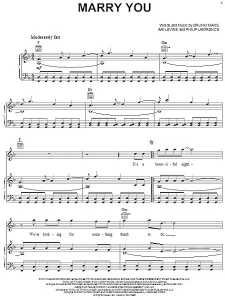 open zoom image for Marry You - Piano/Vocal/Guitar, New, Main