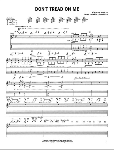open zoom image for Don't Tread On Me - Guitar TAB, New, Main