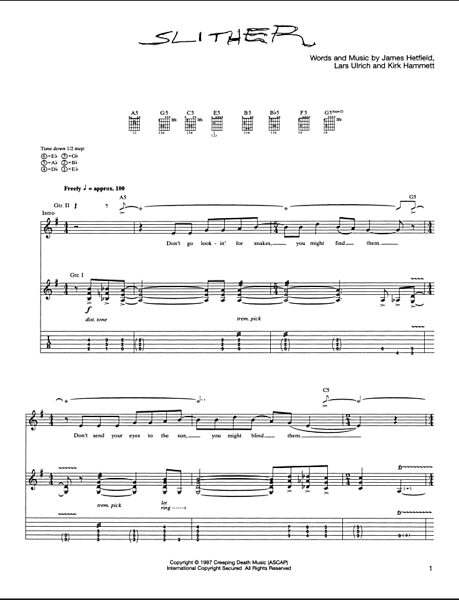 open zoom image for Slither - Guitar TAB, New, Main