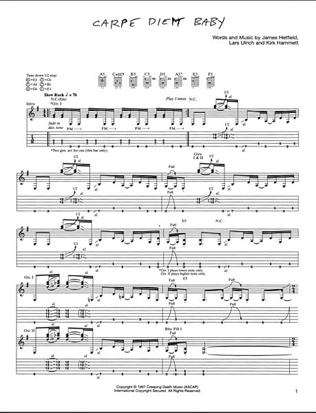 open zoom image for Carpe Diem Baby - Guitar TAB, New, Main