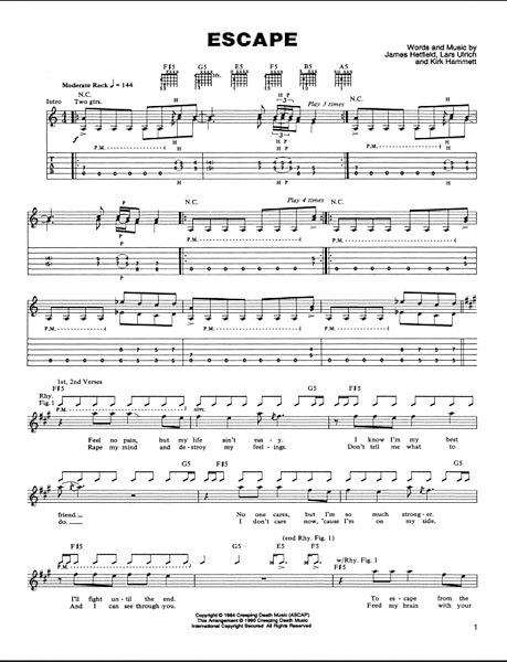 open zoom image for Escape - Guitar TAB, New, Main