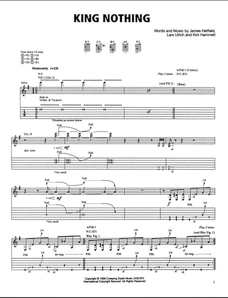 open zoom image for King Nothing - Guitar TAB, New, Main