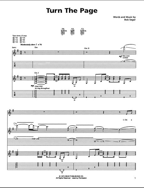 open zoom image for Turn The Page - Guitar TAB, New, Main
