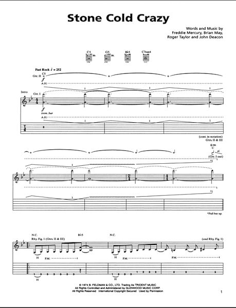 open zoom image for Stone Cold Crazy - Guitar TAB, New, Main