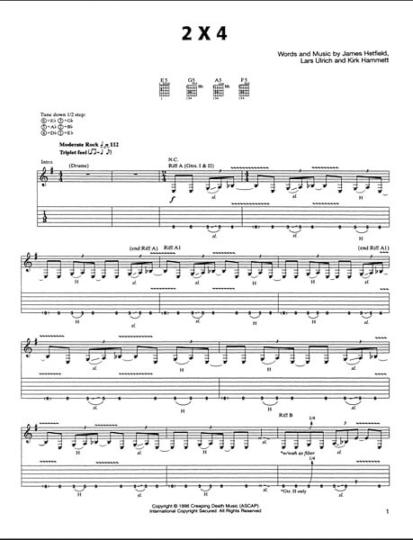 open zoom image for 2 x 4 - Guitar TAB, New, Main