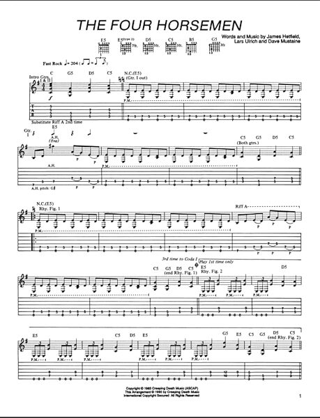 open zoom image for The Four Horsemen - Guitar TAB, New, Main