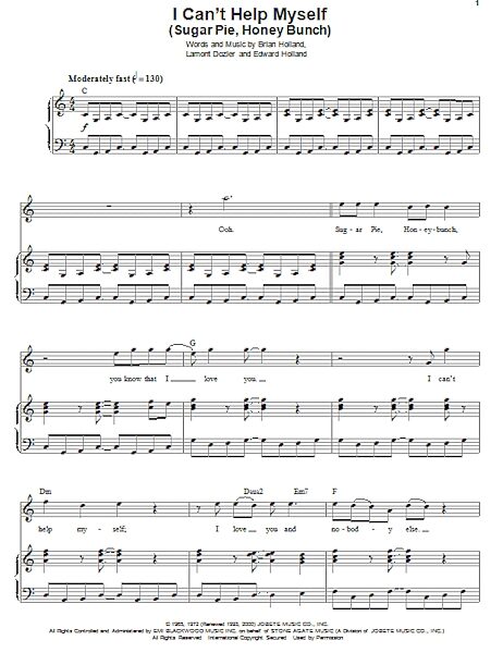 open zoom image for I Can't Help Myself (Sugar Pie, Honey Bunch) - Piano Vocal, New, Main