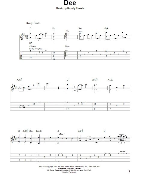 open zoom image for Dee - Guitar Tab Play-Along, New, Main