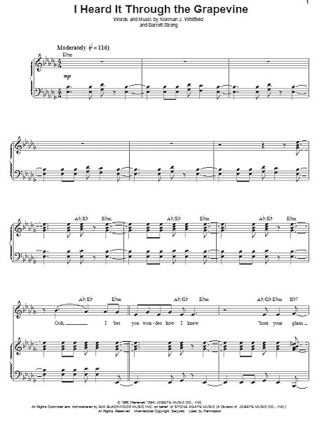 open zoom image for I Heard It Through The Grapevine - Piano Vocal, New, Main