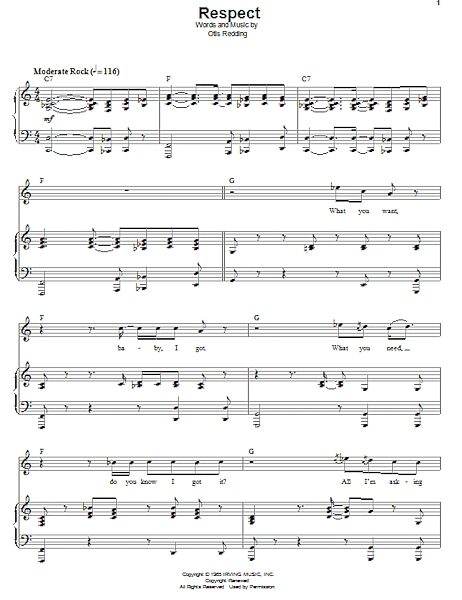 open zoom image for Respect - Piano Vocal, New, Main