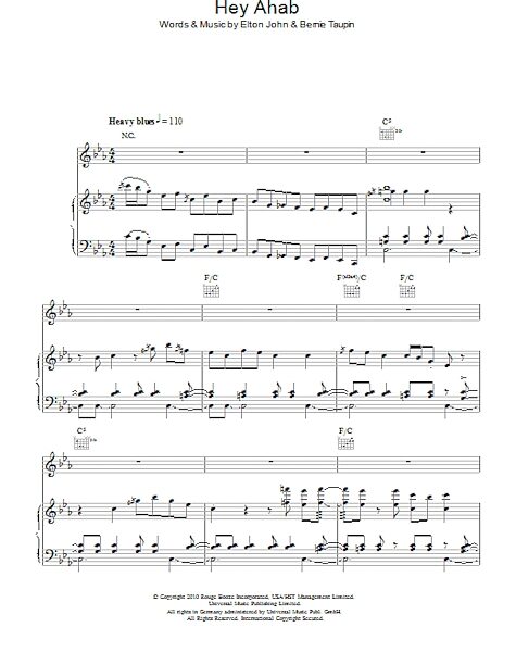 open zoom image for Hey Ahab - Piano/Vocal/Guitar, New, Main