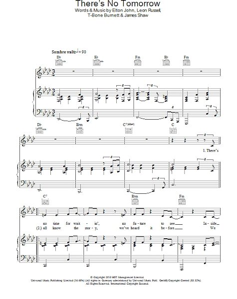 open zoom image for There's No Tomorrow - Piano/Vocal/Guitar, New, Main