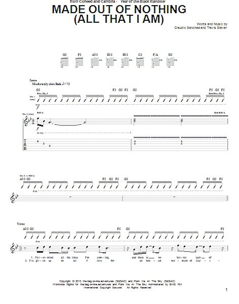open zoom image for Made Out Of Nothing (All That I Am) - Guitar TAB, New, Main