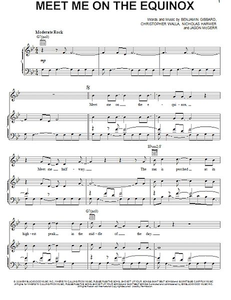 open zoom image for Meet Me On The Equinox - Piano/Vocal/Guitar, New, Main