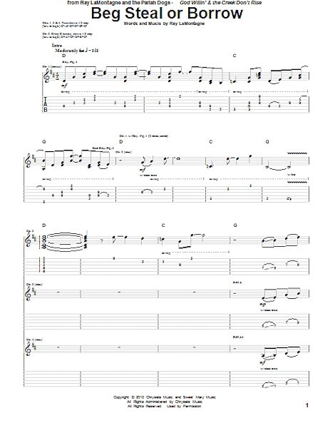open zoom image for Beg Steal Or Borrow - Guitar TAB, New, Main