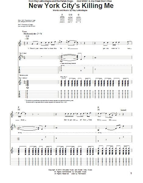 open zoom image for New York City's Killing Me - Guitar TAB, New, Main