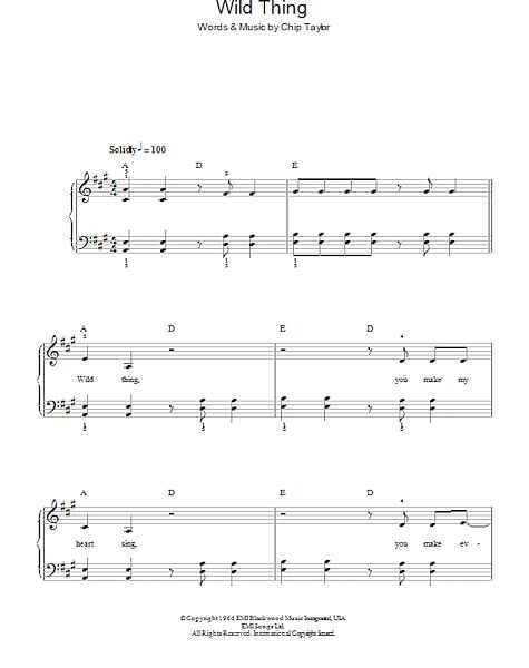 open zoom image for Wild Thing - Easy Piano, New, Main
