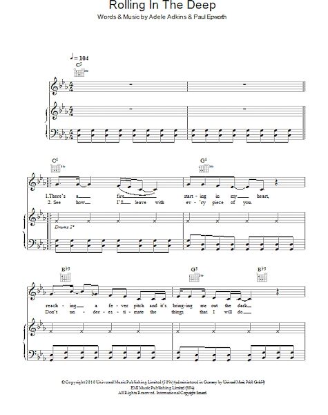 open zoom image for Rolling In The Deep - Piano/Vocal/Guitar, New, Main