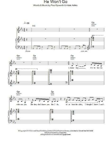 open zoom image for He Won't Go - Piano/Vocal/Guitar, New, Main