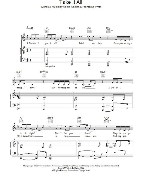 open zoom image for Take It All - Piano/Vocal/Guitar, New, Main
