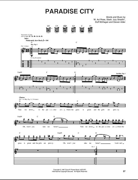 open zoom image for Paradise City (live version) - Guitar TAB, New, Main