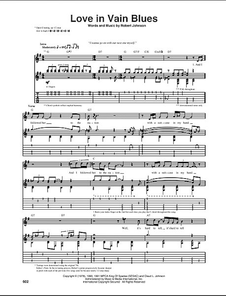 open zoom image for Love In Vain Blues - Guitar TAB, New, Main
