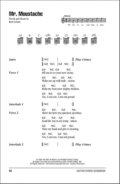 open zoom image for Mr. Moustache - Guitar Chords/Lyrics, New, Main