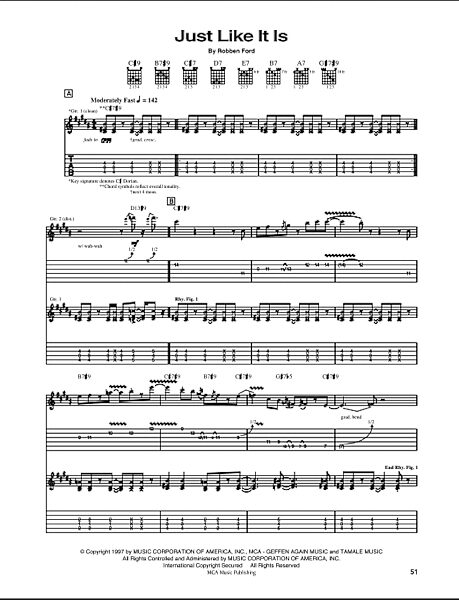 open zoom image for Just Like It Is - Guitar TAB, New, Main