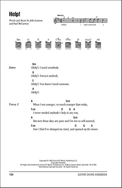 open zoom image for Help! - Guitar Chords/Lyrics, New, Main