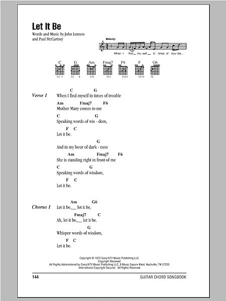 open zoom image for Let It Be - Guitar Chords/Lyrics, New, Main