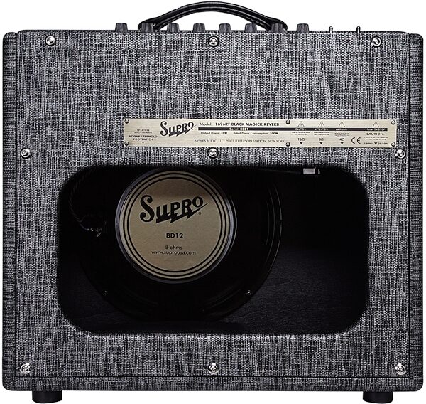 open zoom image for Supro Black Magick Reverb Guitar Combo Amplifier (25 Watts, 1x12"), New, Action Position Back