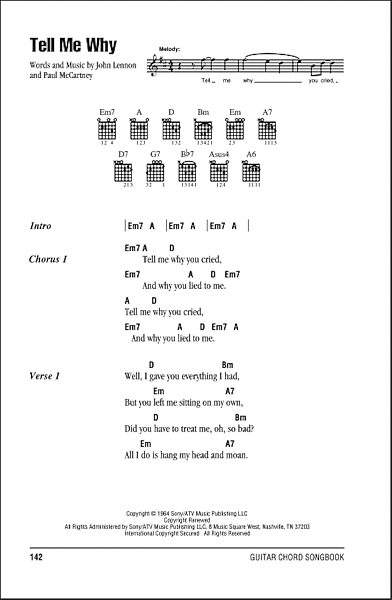 open zoom image for Tell Me Why - Guitar Chords/Lyrics, New, Main